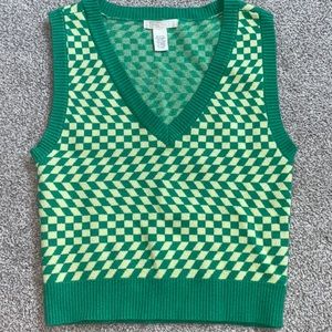 Green and yellow checkered sweater vest from Tilly’s. Never worn